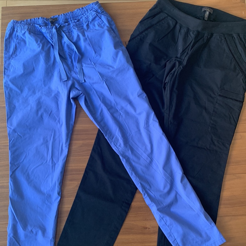 Jaanuu Scrub Pant Lot Black & Periwinkle Size Small